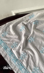 Load image into Gallery viewer, Women's Lakhnavi Handcrafted Modal Cotton Chikankari Unstitched Kurti Fabric - HONC0325224