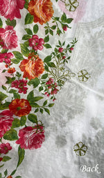 将图像加载到图库查看器中, Women's Lakhnavi Handcrafted Cotton Chikankari Unstitched Kurti Fabric - HONC0284318