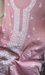 将图像加载到图库查看器中, Women's Lucknowi Handcrafted Kota Cotton Chikankari Unstitched Kurta And Dupatta Set - HONC0340090
