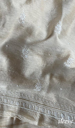 Load image into Gallery viewer, Women's Lakhnavi Handcrafted Munga Silk Chikankari Kurta And Dupatta Set- HONC0256126