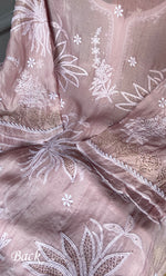 Load image into Gallery viewer, Women's Lakhnavi Handcrafted Pure Organza Chikankari Semi - stitched Kurta And Dupatta Set- HONC0309150