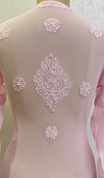 Load image into Gallery viewer, Women's Lakhnavi Handcrafted Viscose Georgette Chikankari Kurti - HONC0139789