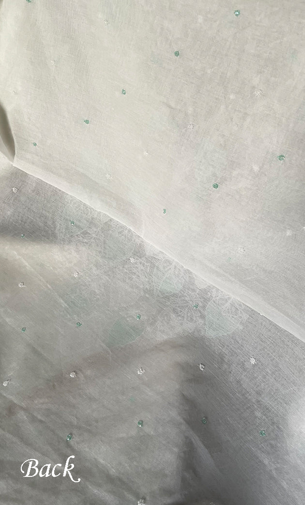 Amisha Women's Lakhnavi Handcrafted Mul Chanderi Unstitched Kurta And Dupatta Set - HONC0319466