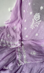 Load image into Gallery viewer, Women's Lakhnavi Handcrafted Mul Chanderi Semi - Stitched Kurta And Dupatta Set- HONC0307208