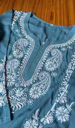 Load image into Gallery viewer, Women's Lucknowi Handcrafted Modal Cotton Chikankari Kurti - HONC0301029