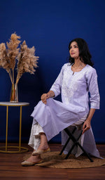 Load image into Gallery viewer, Nargish Women's Lucknowi Handcrafted Cotton Chikankari Kurti - HONC0171354