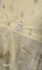 Load image into Gallery viewer, Women's Lakhnavi Handcrafted Mul Chanderi Unstitched Chikankari Full Suit Material - HONC0339571
