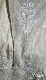 Load image into Gallery viewer, Women's Lakhnavi Handcrafted Linen Cotton Semi -Stitched Kurta And Dupatta Set - HONC0258763