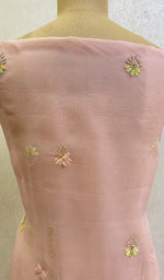 Load image into Gallery viewer, Women's Lakhnavi Handcrafted Pure Organza Chikankari Unstitched Kurta And Dupatta Set - HONC0104173