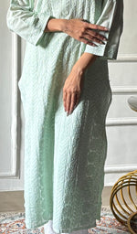Load image into Gallery viewer, Women's Lakhnavi Handcrafted Cotton Chikankari Kurti - HONC0337466