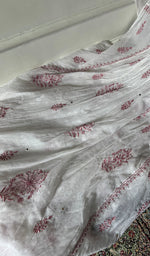 Load image into Gallery viewer, Women's Lakhnavi Handcrafted Mul Chanderi Semi - Stitchd Angrakha And Dupatta Set - HONC0344315