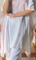 将图像加载到图库查看器中, Women's Lucknowi Handcrafted Cotton Chikankari Kaftan - HONC0297349