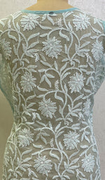 将图像加载到图库查看器中, Women's Lucknowi Handcrafted Faux-Georgette Chikankari Top - H0NC0140409