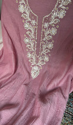 Load image into Gallery viewer, Women's Lakhnavi Handcrafted Mul Chanderi Unstitched Chikankari Full Suit Material - HONC0324546