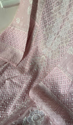 Load image into Gallery viewer, Sumbul Women's Lakhnavi Handcrafted Mul Chanderi Semi - Stitched Kurta And Dupatta Set - HONC00004