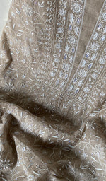 Load image into Gallery viewer, Women's Lakhnavi Handcrafted Mul Chanderi Semi - Stitched Kurta And Dupatta Set - HONC0241683
