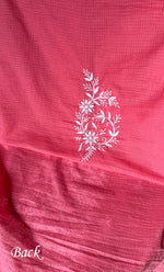 Load image into Gallery viewer, Women's Lucknowi Handcrafted Kota Cotton Chikankari Unstitched  Kurta And Dupatta Set - HONC0305970