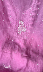 Load image into Gallery viewer, Jazba Women's Lakhnavi Handcrafted Mul Chanderi UnStitched Kurta And Dupatta Set - HONC0301688