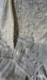 将图像加载到图库查看器中, Women's Lucknowi Handcrafted Tissue Chanderi Chikankari Semi - Stitched Kurta Dupatta Set- HONC0279325