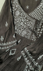 将图像加载到图库查看器中, Women's Lakhnavi Handcrafted Mul Chanderi Semi-Stitched Angrakha And Dupatta Set - HONC0281965