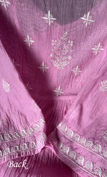 Load image into Gallery viewer, Women's Lakhnavi Handcrafted Mul Chanderi Semi - Stitched Kurta And Dupatta Set - HONC0281949