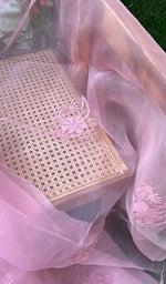 将图像加载到图库查看器中, Women's Lucknowi Handcrafted Pure Organza Silk Chikankari SAREE - HONC0267030