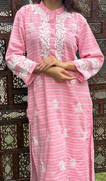 Load image into Gallery viewer, Amanat Women's Lucknowi Handcrafted Cotton Chikankari Kurti - HONC0274390