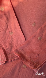 Load image into Gallery viewer, Women's Lakhnavi Handcrafted Tissue Chanderi Semi - Stitched Kurta And Dupatta Set - HONC0253181