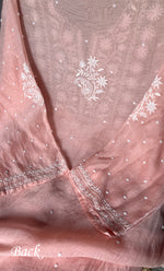 Load image into Gallery viewer, Women's Lakhnavi Handcrafted Mul Chanderi Semi - Stitched Kurta And Dupatta Set - HONC0307152