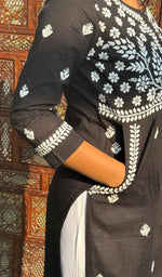 Load image into Gallery viewer, Women's Lakhnavi Handcrafted Cotton Chikankari Kurti - HONC0268636