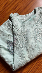 将图像加载到图库查看器中, Women's Lucknowi Handcrafted Modal Cotton Chikankari Kurti - HONC0300988