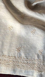 Load image into Gallery viewer, Lucknowi Handcrafted Munga Silk Chikankari Unstitched Men's Kurta Fabric - HONC0255839