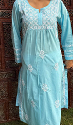 将图像加载到图库查看器中, Falak Women's Lucknowi Handcrafted Cotton Chikankari Kurti - HONC0220781