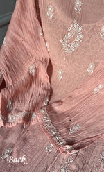 Load image into Gallery viewer, Women's Lakhnavi Handcrafted Mul Chanderi Semi - stitched Anarkali And Dupatta Set- HONC0284742