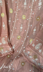 Load image into Gallery viewer, Women's Lakhnavi Handcrafted Mul Chanderi Semi - stitched Anarkali And Dupatta Set- HONC0302887