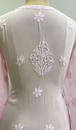 将图像加载到图库查看器中, Women's Lakhnavi Handcrafted Viscose Georgette Chikankari Kurti- HONC0139792