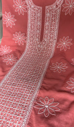 Load image into Gallery viewer, Women's Lakhnavi Handcrafted Cotton Chikankari Unstitched Kurti Fabric - HONC0371825