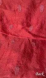 将图像加载到图库查看器中, Women's Lakhnavi Handcrafted Pure Organza Chikankari Unstitched Kurta And Dupatta Set- HONC02261147
