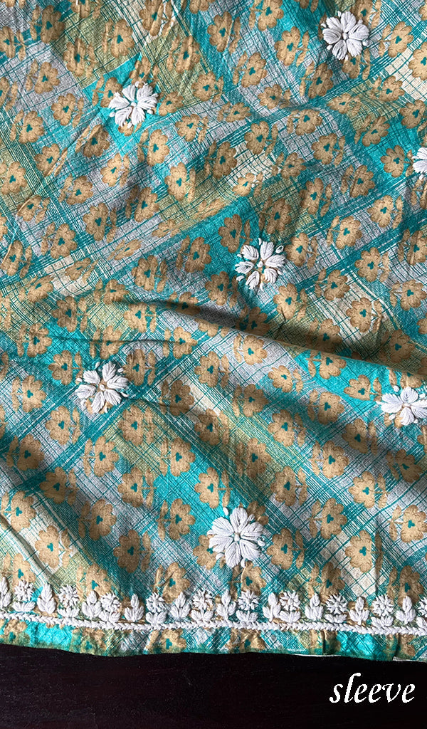 Women's Lakhnavi Handcrafted Cotton Chikankari Unstitched Kurti Fabric - HONC0284380