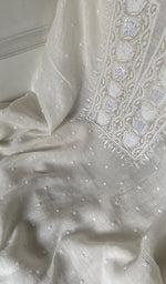 Load image into Gallery viewer, Women's Lakhnavi Handcrafted Mul Chanderi Unstitched Kurta And Dupatta Set- HONC0360371