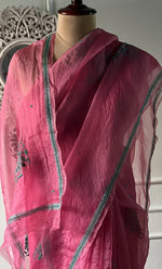 将图像加载到图库查看器中, Women's Lucknowi Handcrafted Pure Organza Silk Chikankari Saree - HONC0321772