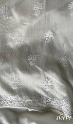 Load image into Gallery viewer, Women's Lakhnavi Handcrafted Chanderi Silk Chikankari Unstitched Kurti Fabric - HONC0191284