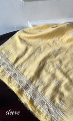 将图像加载到图库查看器中, Lucknowi Handcrafted Chanderi Silk Chikankari Unstitched Unisex Kurta Fabric - HONC0322110
