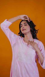 Load image into Gallery viewer, Rupam Women's Lucknowi Handcrafted Modal Cotton Chikankari Kurti - HONC0211920