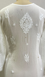 Load image into Gallery viewer, Women's Lakhnavi Handcrafted Viscose Georgette Chikankari Kurti- HONC0161839