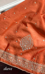 Load image into Gallery viewer, Lucknowi Handcrafted Munga Silk Chikankari Unstitched Men's Kurta Fabric - HONC0327311