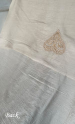 将图像加载到图库查看器中, Lucknowi Handcrafted Munga Silk Chikankari Unstitched Men's Kurta Fabric - HONC0314524