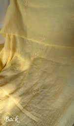 将图像加载到图库查看器中, Women's Lakhnavi Handcrafted Mul Chanderi Chikankari Unstitched Kurta and Dupatta Set - HONC0280841
