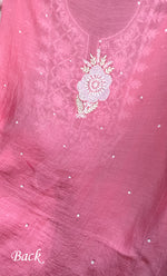 Load image into Gallery viewer, Jazba Women's Lakhnavi Handcrafted Mul Chanderi Unstitched Kurta And Dupatta Set- HONC0319683