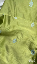 Load image into Gallery viewer, Baseema Women's Lucknowi Handcrafted Chanderi Silk Chikankari Full Suit Material - HONC0119140